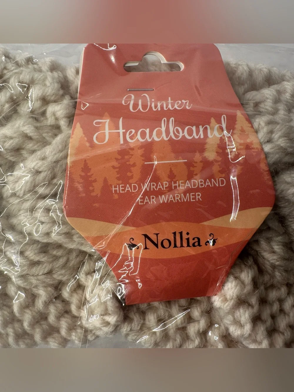 NWT Nollia Cable Knit Winter Headband Ear Warmer Tan One Size